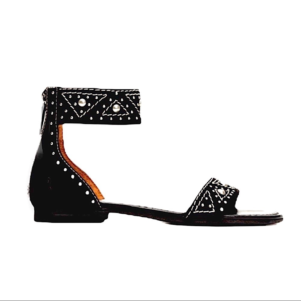 FRYE Rare Carson Zip Leather Stud Strap Sandal - Picture 10 of 11